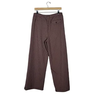 A New Day High Rise Houndstooth Wide Leg Trouser Burgundy Brown Academia Size 8 thumbnail 4