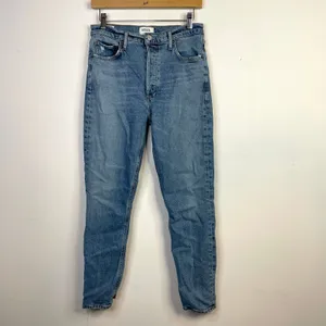 Agolde Nico Slim High Rise Ankle Distressed Button Fly Stretch Jeans Womens 28 thumbnail 2