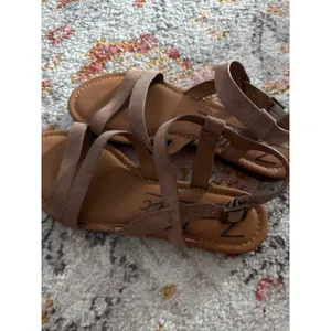 Zodiac Womens Tan Brown Leather Strappy Flat Sandals Ankle‎ Buckle Boho Size 9 thumbnail 5