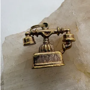 Vintage Avon Gold Tone Rotary Telephone Charm Antique Style Miniature Phone thumbnail 3