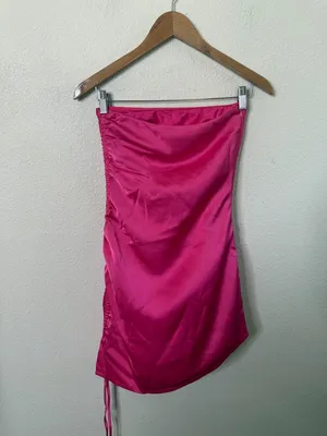 Meshki Katia Ruched Mini Dress Hot Pink Womens Size S thumbnail 5