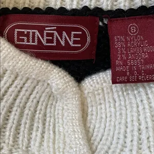 Ginenne Vintage Black/Cream Rhinestone Sweater Size S thumbnail 9
