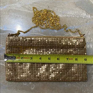 Vintage Britney Spears Gold Tone Chainmail Evening Hand Purse thumbnail 6