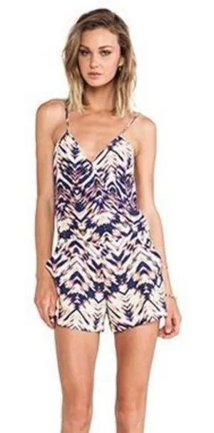 Parker Harrison silk romper in Deep Sea Sunrise Parke size small thumbnail 1