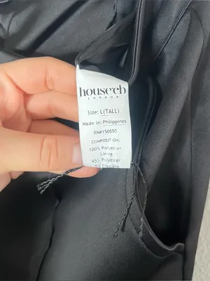 House of CB Black Satin Cargo Daria Straight Leg Trouser Pants Size Large Tall thumbnail 8