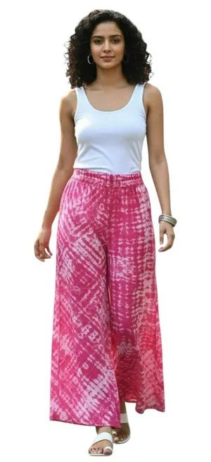 Amanda Uprichard Pink Silk Tie-Dye Wide Leg Pants M Like New thumbnail 1