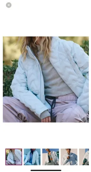 Free People FP Movement Gettin Lost Packable Puffer - Arctic Blue thumbnail 2