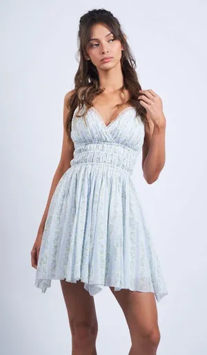 Blue Floral Dress These Three Boutique thumbnail 2