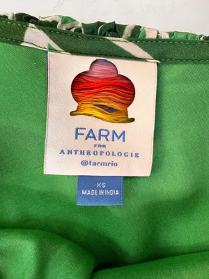 FARM Rio Tropical Green One-Shoulder Ruffle Midi Dress Size XS thumbnail 8