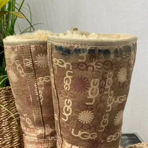 Ugg Classic Metallic Monogrammed Logo Print Fleece Lined 5515 Calf Boots 8 thumbnail 5