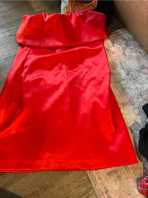 Endless rose Red Strapless Satin Dress - Classic Evening Look thumbnail 2