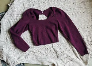 Free people saffron open back sweater small thumbnail 3
