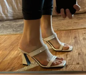 Nine West white open toe heels thumbnail 6
