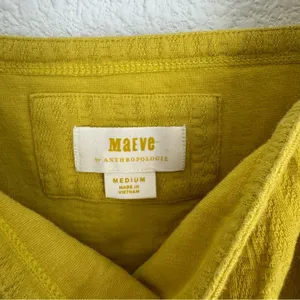 Anthropologie MAEVE Callie Yellow Side Button Tank Top Size M Square Neck Blouse thumbnail 4