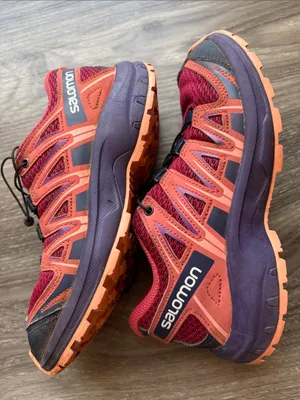 Salomon XA Pro J Women's Trail Running Shoes Size 2 US Red,melon,purple thumbnail 13