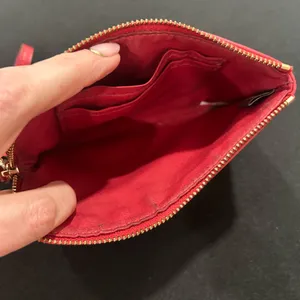 Coach Tan and Red Signature Wristlet thumbnail 3