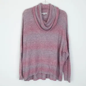 American Eagle Sweater XL Cowl Neck Pink‎ Purple Ombre Knit Pullover Oversized thumbnail 2