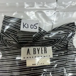A Byer Vintage Y2K 90s Large Cardigan Single Button Metallic Striped Black White USA thumbnail 11