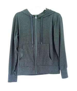 Quince Womens Heathered Teal Full Zip Performance Hoodie Jacket Size Medium‎ thumbnail 1