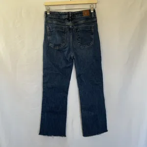 Zara raw hem medium wash‎ blue jeans women's size 28 straight leg pants casual thumbnail 7