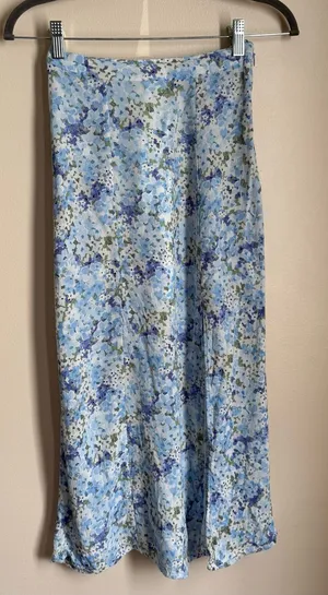 & Other Stories Light Blue Floral Midi Skirt Size 0 Cottage Coquette Flowers thumbnail 1