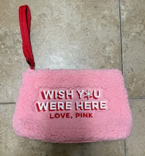 VS PINK Sherpa makeup bag thumbnail 1