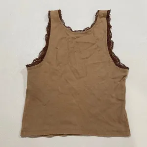 Hollister Austin Texas Lace Trim Tank Top XS Brown Western Y2K Baby Tee thumbnail 4