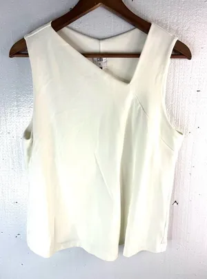 CAbi M Minimalist Workwear Office Knit Asymmetrical Neckline Top thumbnail 1