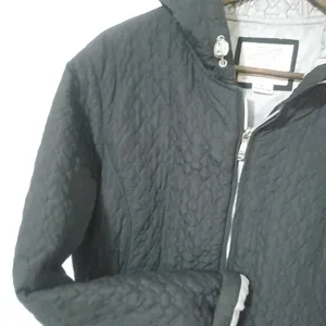 ZeroXposur XL Hoodie Micro Quilted Travel Jacket in Black Gray thumbnail 8