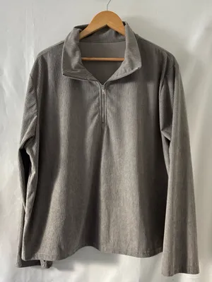 Unbranded Quarter-Zip Ribbed Pullover Sweater - Oversized / Unisex thumbnail 1