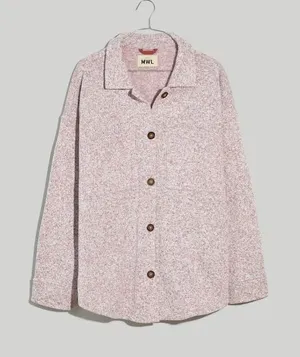 Madewell MWL (Re)sourced Sweater Fleece Shirt-Jacket Shacket Oversized XL‎ Gray thumbnail 1