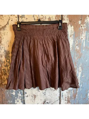Gap Brown mini skirt metallic threading size small thumbnail 4
