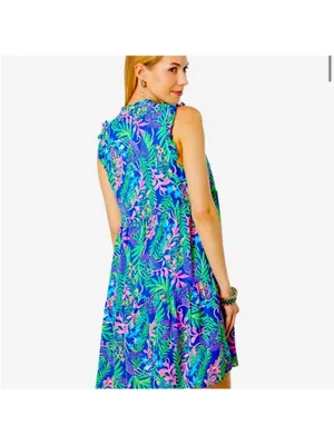 Lilly Pulitzer Briela Dress, How You Like Me Prowl Borealis Blue, Medium thumbnail 5