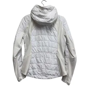 Lululemon Extra Mile Puffer Size 8 White Hooded Quilted Insulated Full Zip‎ thumbnail 3
