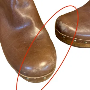 Ugg "Lynnea" Cognac Brown Leather Clog Boots With Sherpa Lining (10) thumbnail 11