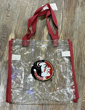 FSU Seminoles Florida State Vintage Old School Logo Clear/Garnet Tote Bag - NWT thumbnail 4