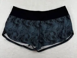 Vuori Clementine Shorts Womens Large Black‎ Grey Abstract Print Running VW333 thumbnail 1