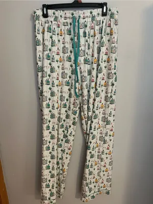 SweetHoney White Pajama Set with Colorful Cottage Print thumbnail 3