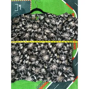 Sanctuary XL Floral Sheer‎ Blouse Black Pink Long Sleeve Boho Top Spring Flowy thumbnail 4