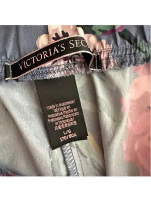 Victoria's Secret satin floral shorts pj bottom sexy boho fairy festival sz L thumbnail 8