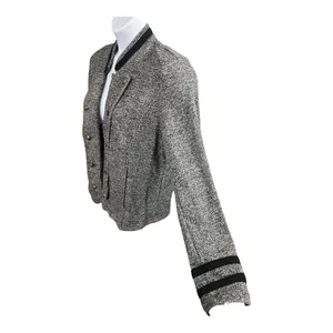 Tommy Hilfiger Grey Napoleon Military Jacket Women Size XL Open Blazer thumbnail 3