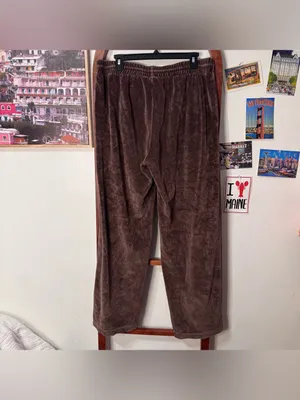 Aritzia TNA Relaxed Velour Sweatpants Brown Straight Leg thumbnail 6