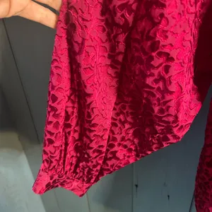Anthropologie Susanna Velvet Deep Red Patterned B/D Blouse | Small thumbnail 7