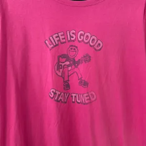 Life Is Good Pink Short Sleeve Classic Fit Graphic T-Shirt thumbnail 2