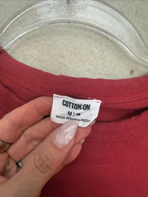 Cotton On Red Cropped Short Sleeve Crew Neck Baby Tee Size Medium thumbnail 2