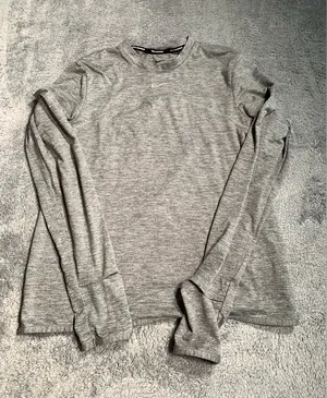 Nike running dri-fit long sleeve gray shirt small thumbnail 1