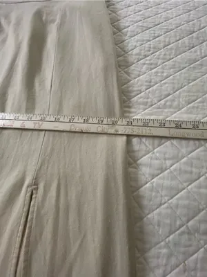 Time and Tru Linen Blend Beige Midi Skirt with Front Slit thumbnail 15