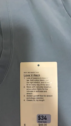 Blue Lululemon Love Tee V-Neck 6 thumbnail 5