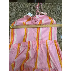NWT Club Monaco Amirra Maxi 100% Silk Dress Pink Striped Sleeveless Sundress thumbnail 7