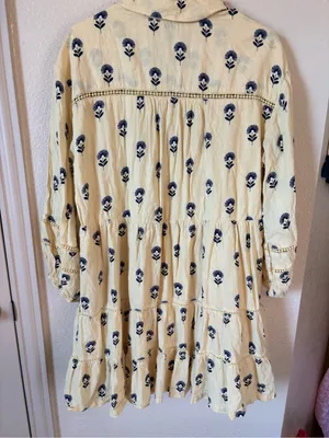 Anthropologie | Maeve Bettina Linen Blend Tiered Mini Shirtdress Size Large thumbnail 4
